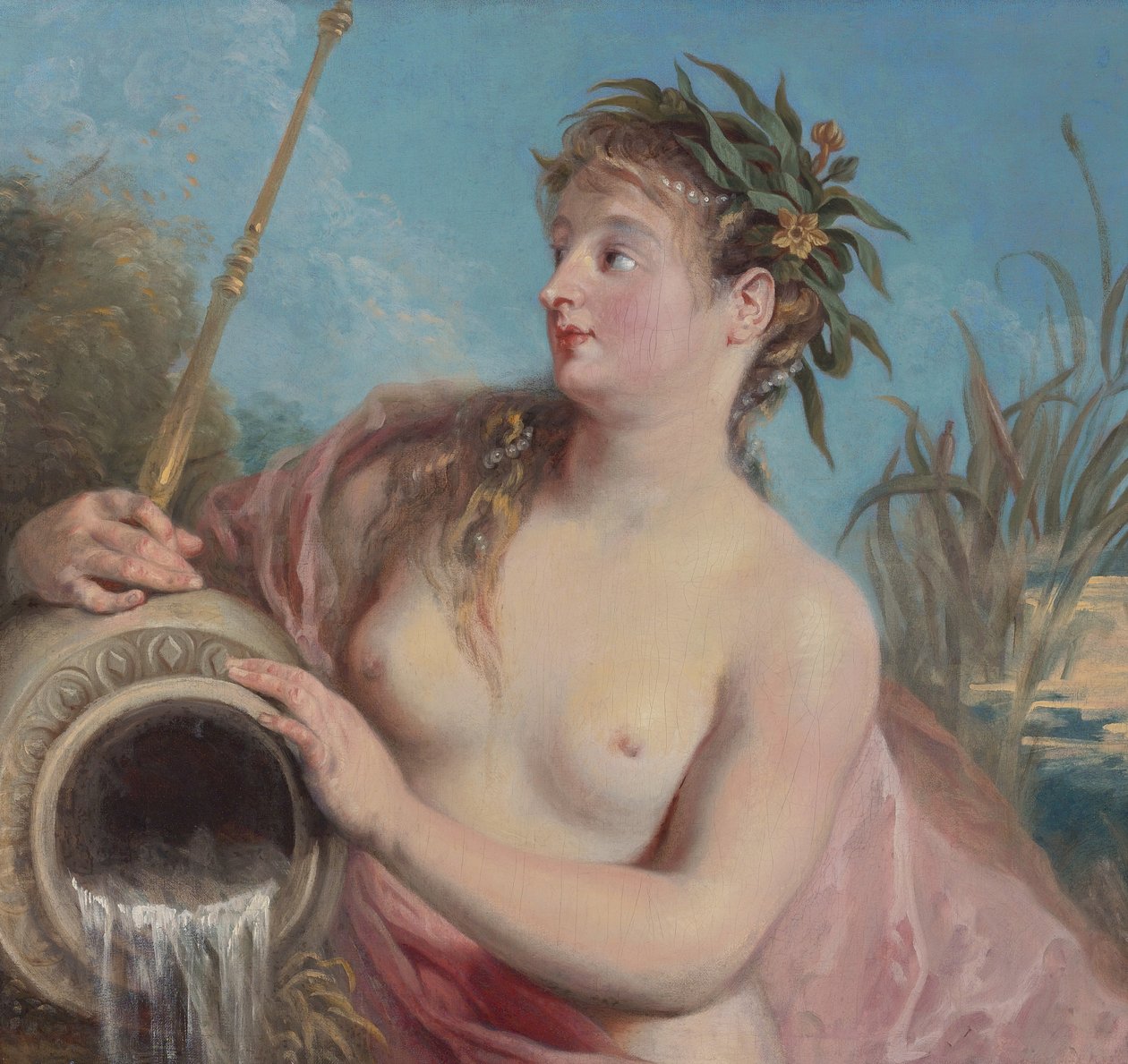 Nimf van de fontein door Jean Antoine Watteau