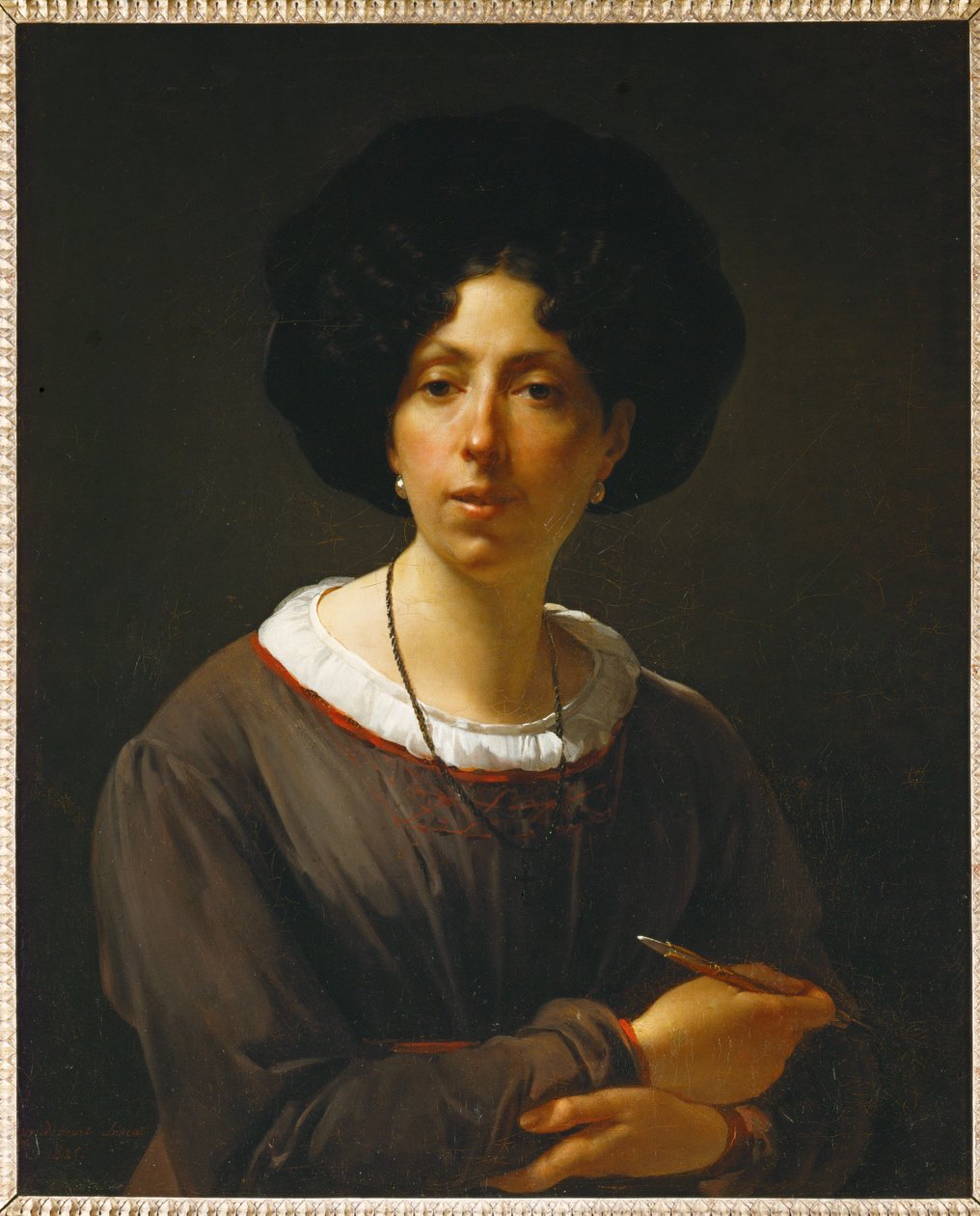 Zelfportret ... door Antoinette Cecile Hortense Lescot Haudebourt