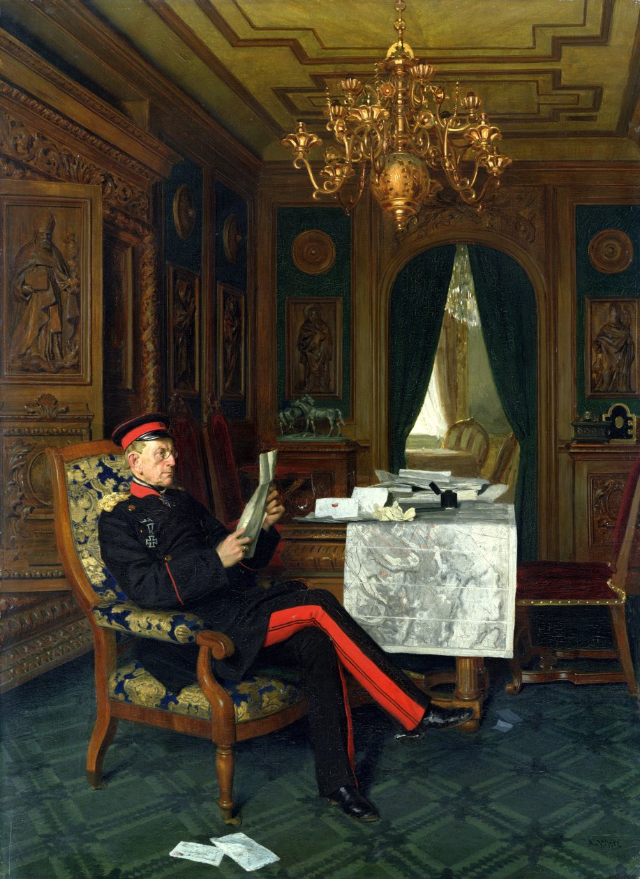 Moltke in Versailles, 1872 door Anton Alexander von Werner