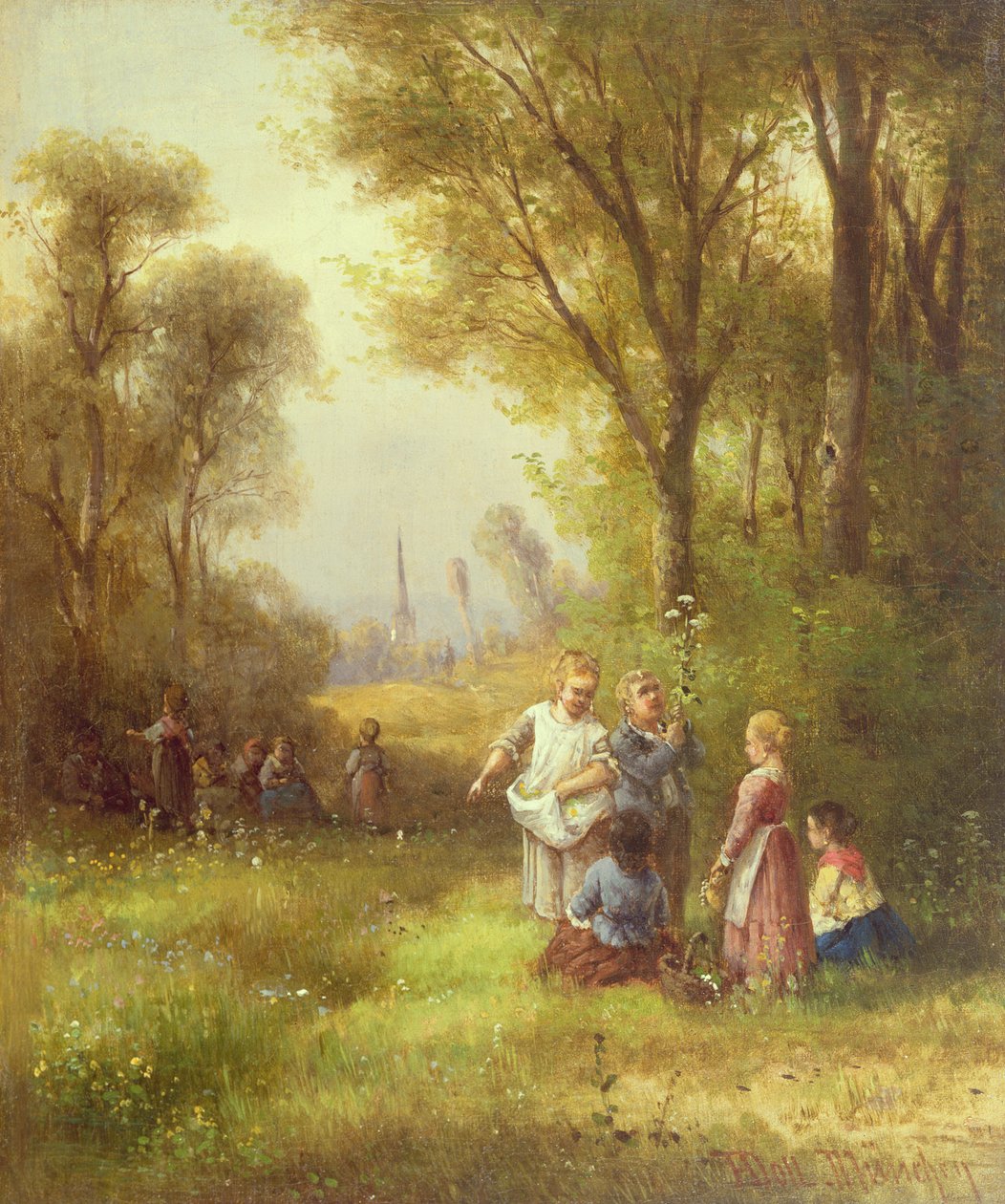 Spelen in het Bos, 19e eeuw door Anton Doll