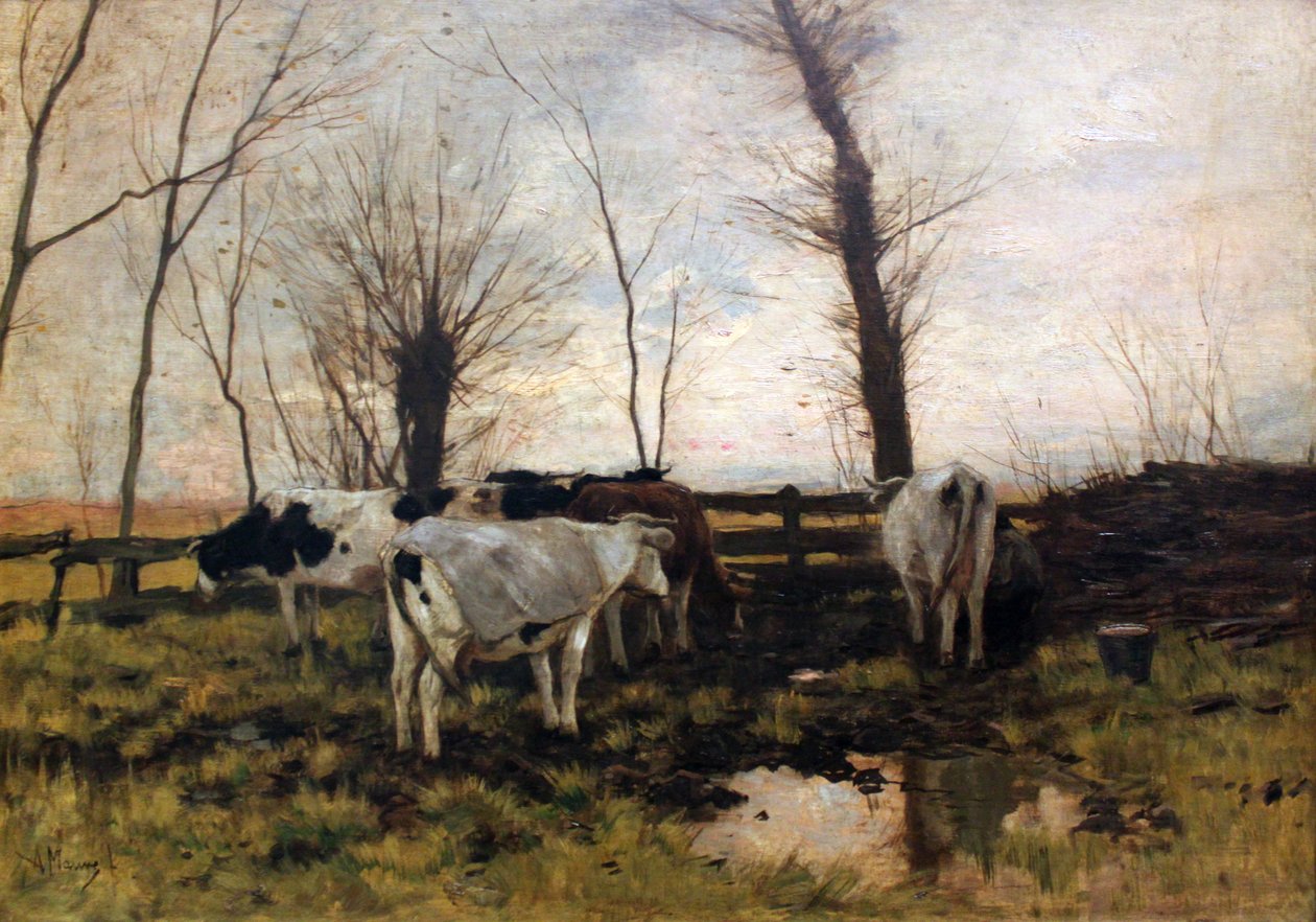 Koeien in de wei door Anton Mauve