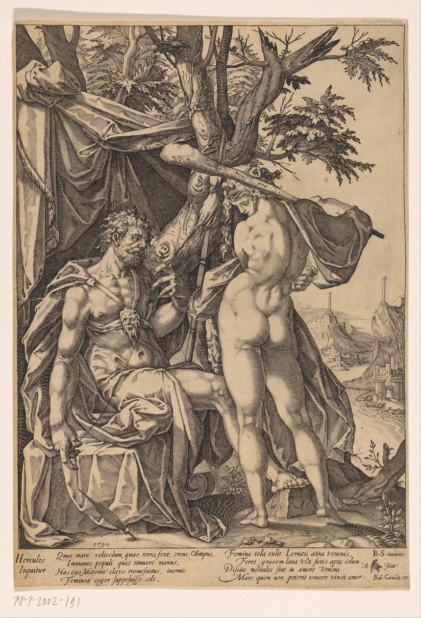 Hercules en Omphale door Anton Eisenhoit