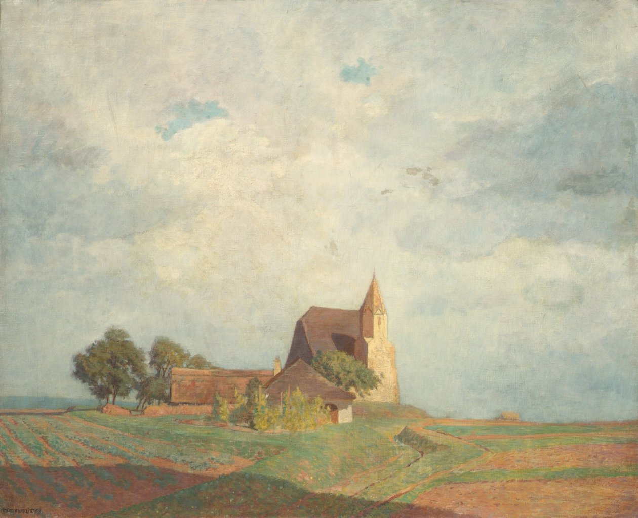Kerk in Holzern bij Säusenstein door Anton Hans Karlinsky