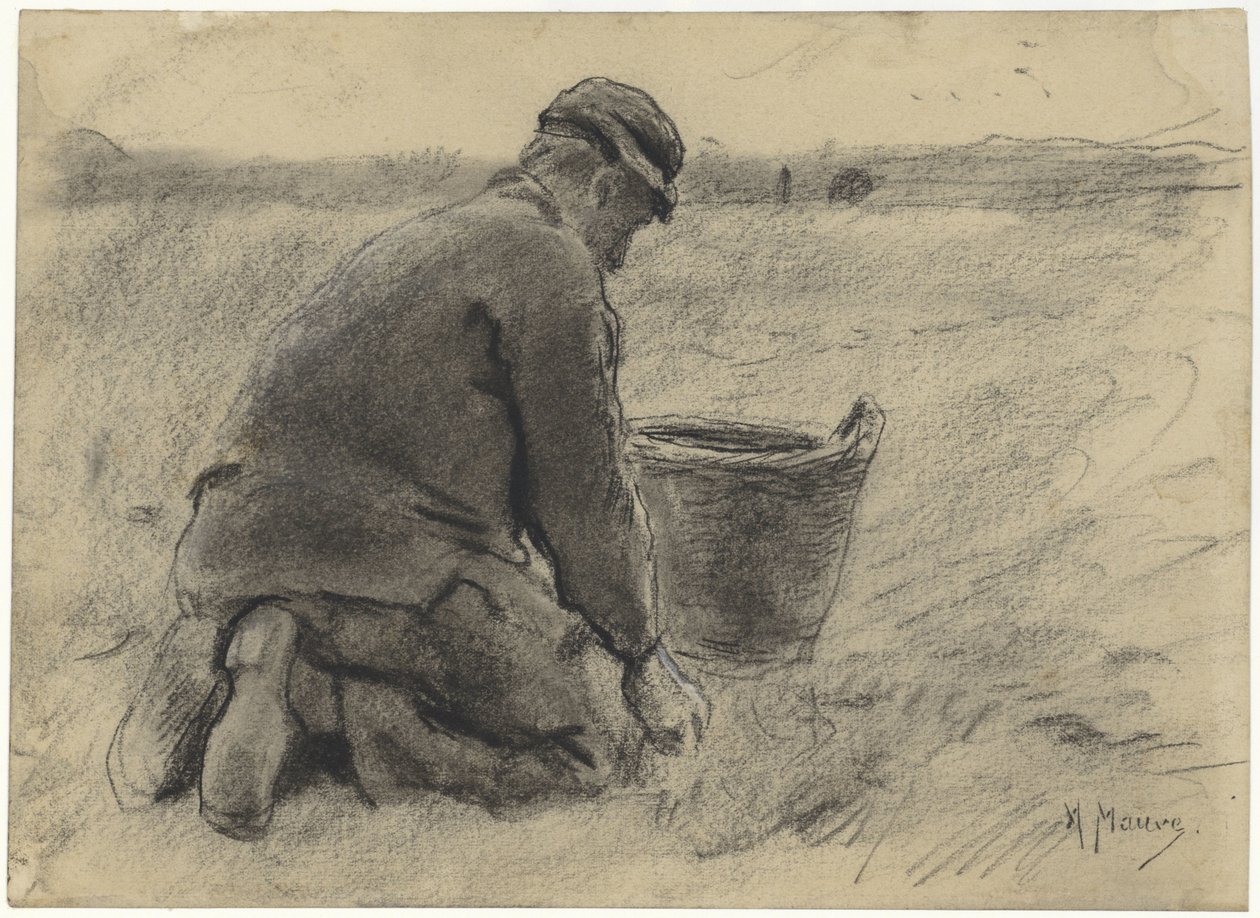 Aardappelrooier door Anton Mauve