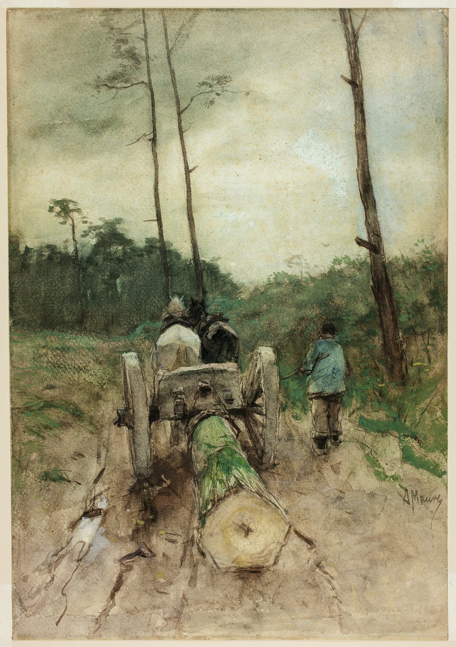 De boswachterskar door Anton Mauve