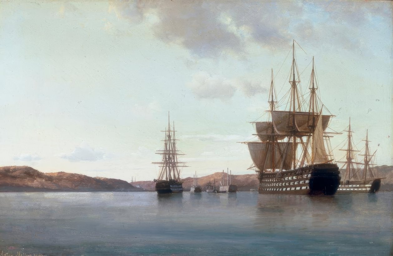 Oorlogsschip Napoleon 1863 door Anton Melbye