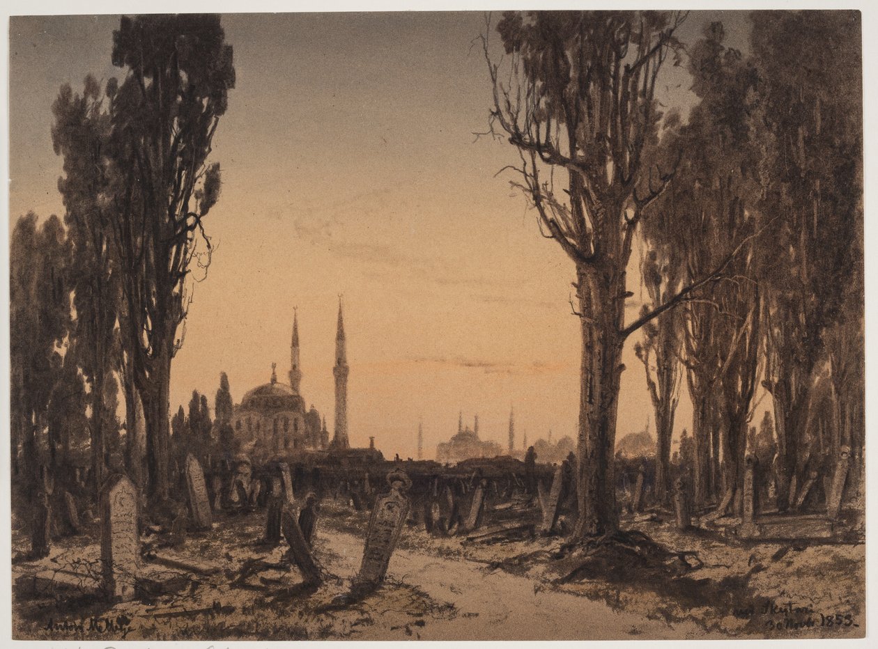 Turks kerkhof. Scutari door Anton Melbye