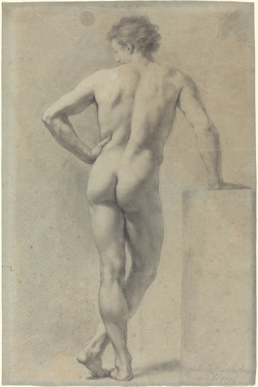 Mannelijke naaktstudie door Anton Raphael Mengs