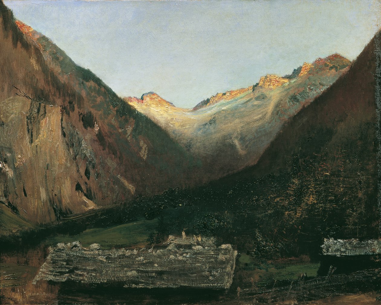 Avond in de Prossau bij Gastein door Anton Romako