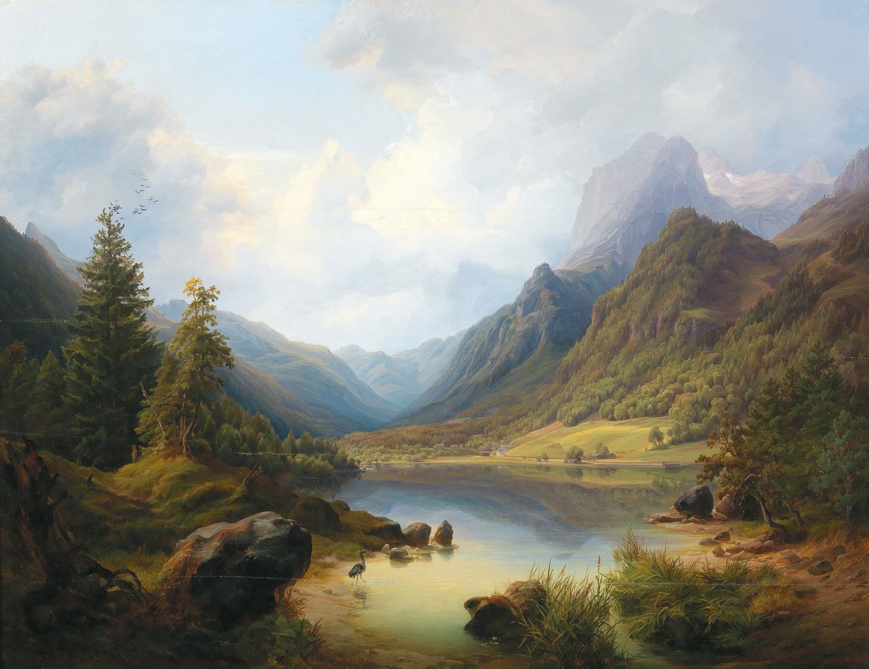 Uitzicht op de Hintersee met Reiteralm door Anton Schiffer