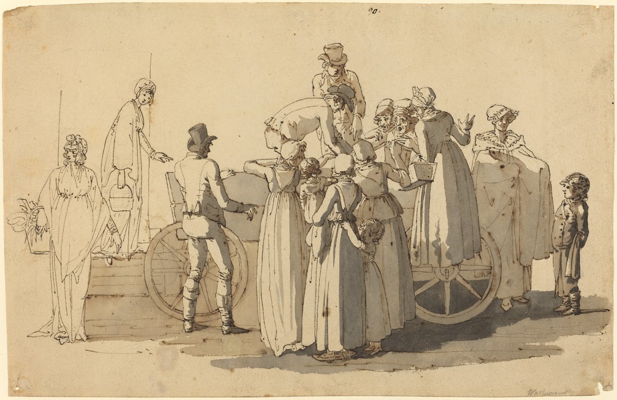 Marktscène door Anton Wachsmann