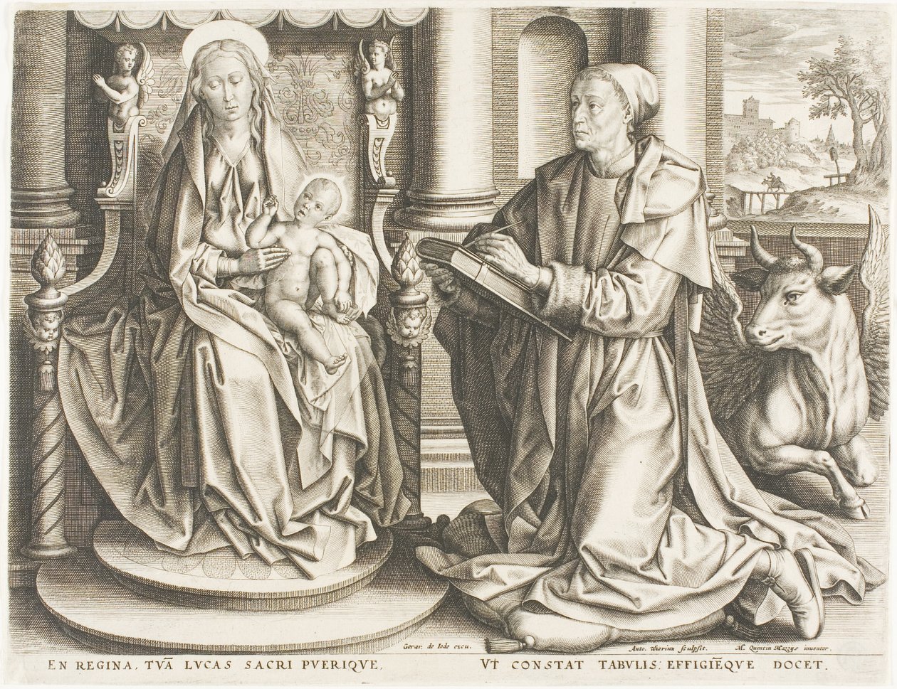 Sint Lucas schildert de maagd door Anton Wierix