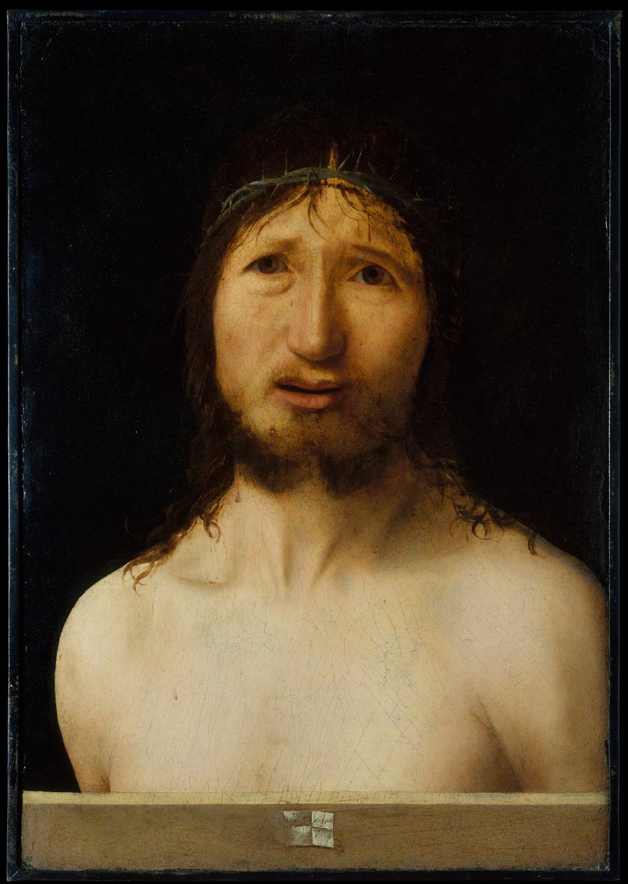 Christus met doornen gekroond door Antonello da Messina