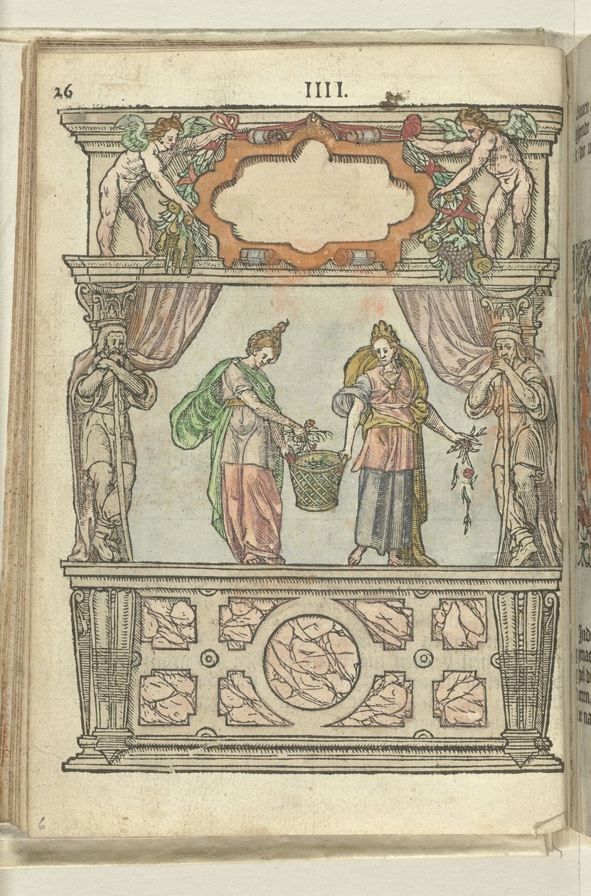 Toneel met Hebe en Voluptas, 1578 door Antoni van Leest