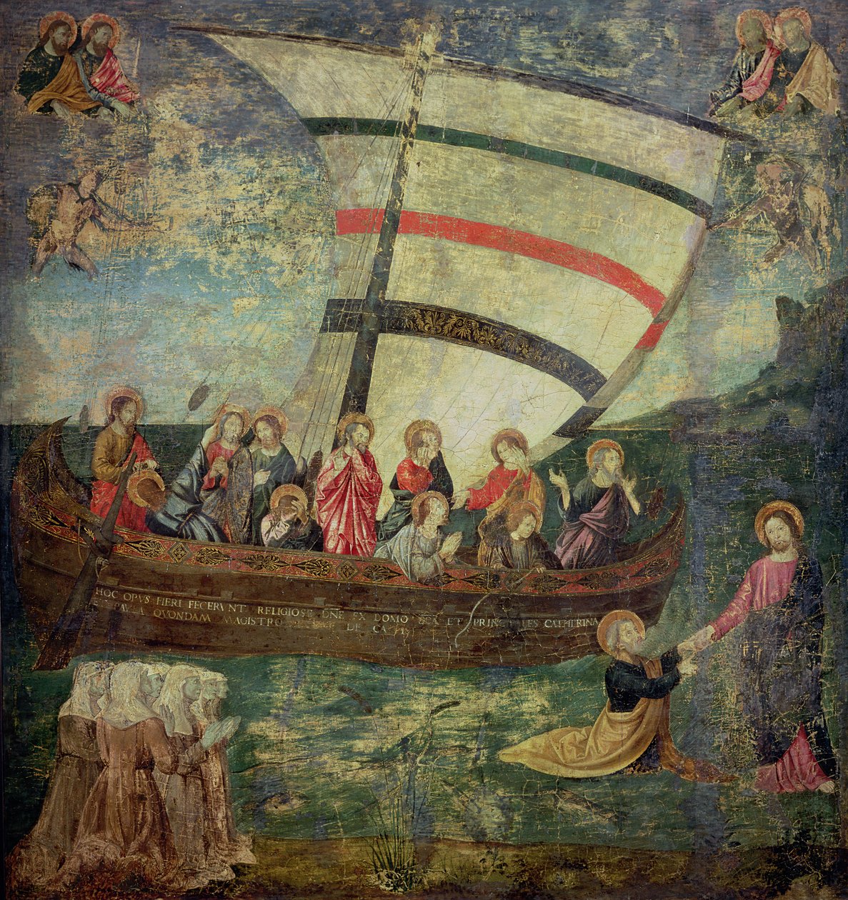 Christus loopt op het water, naar de 