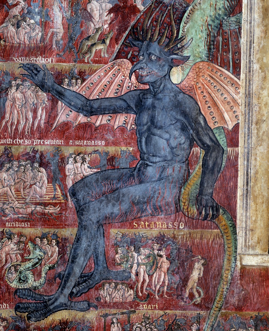 De duivel in de hel (detail) door Antoniazzo Romano