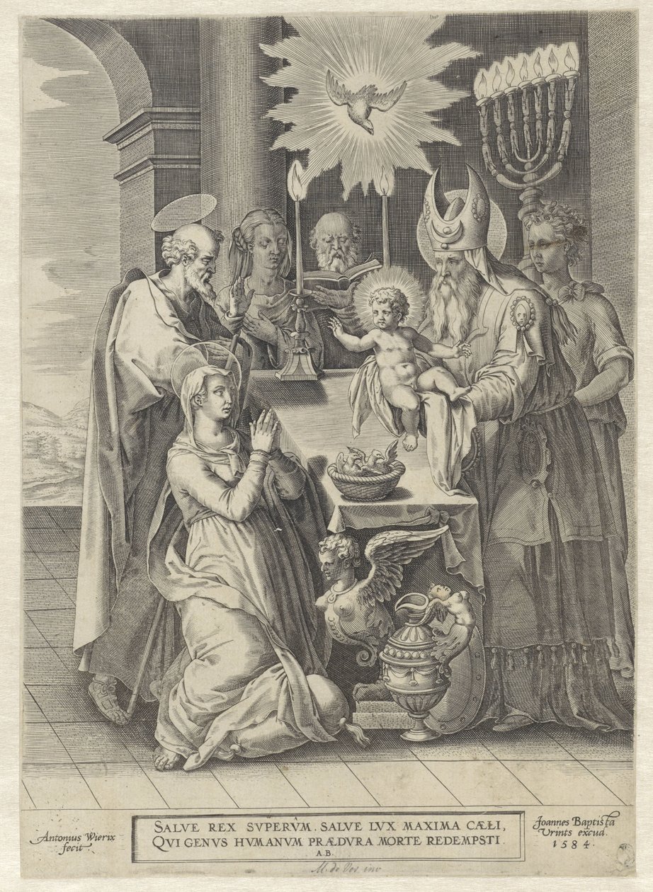 Presentatie in de tempel door Antonie Wierix (II)