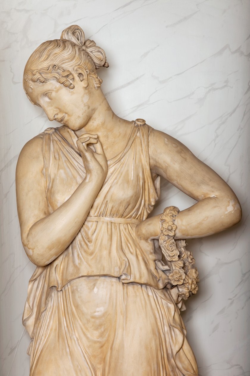 Dancer met vinger op kin (gips) (detail) door Antonio Canova