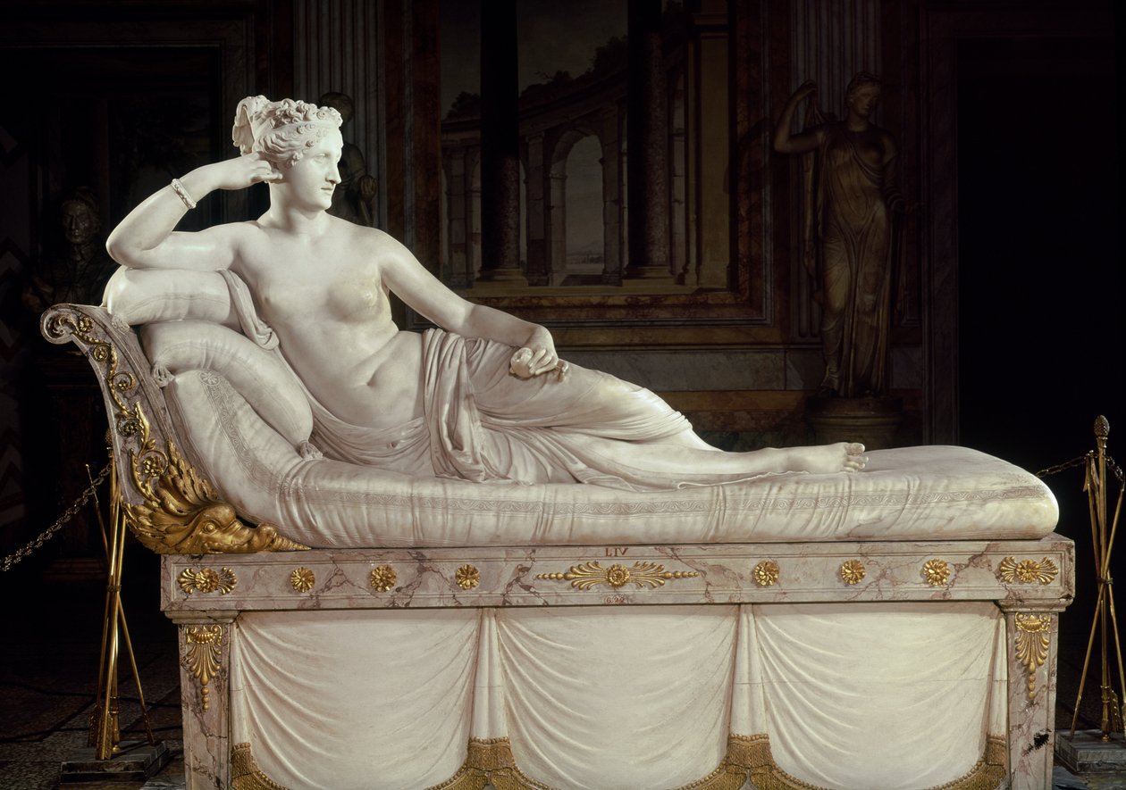 Pauline Bonaparte (1780-1825) als Venus Triumphant, c.1805-08 (marmer) door Antonio Canova