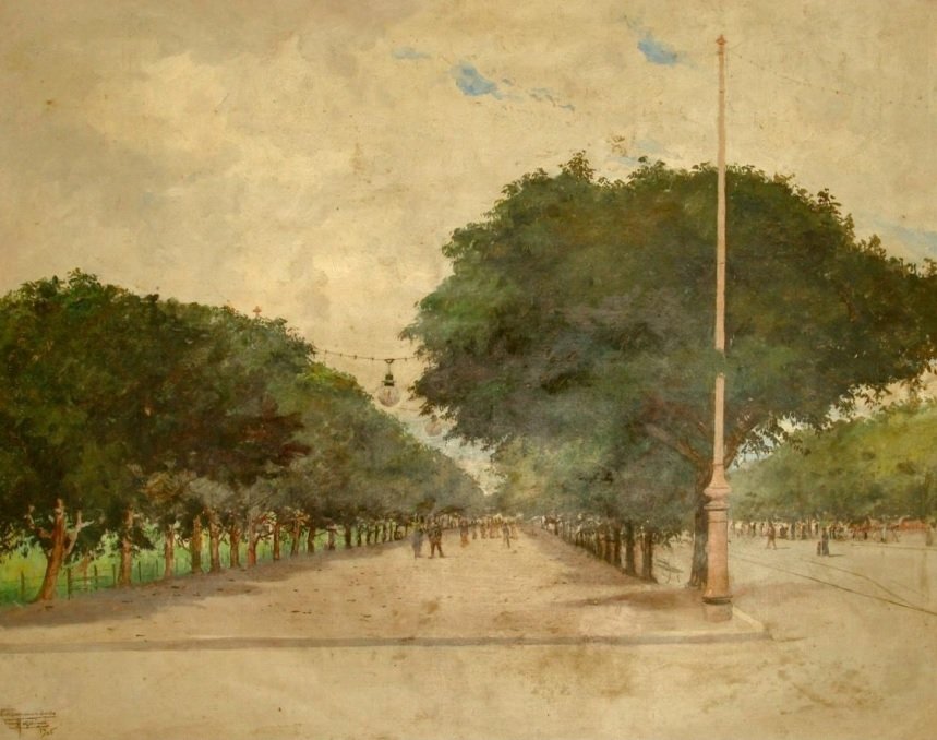 Calcada do Largo da Polvora door Antonio Parreiras