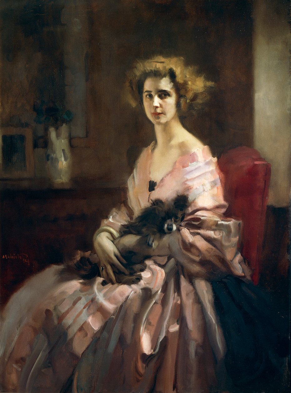 Dame in roze door Antonio Ambrogio Alciati