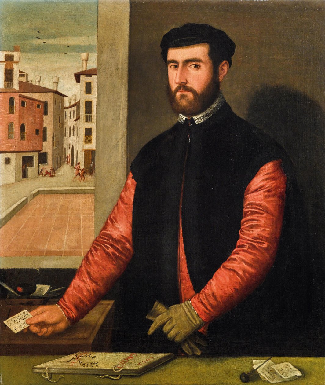 Zelfportret, 1552 door Antonio Badile