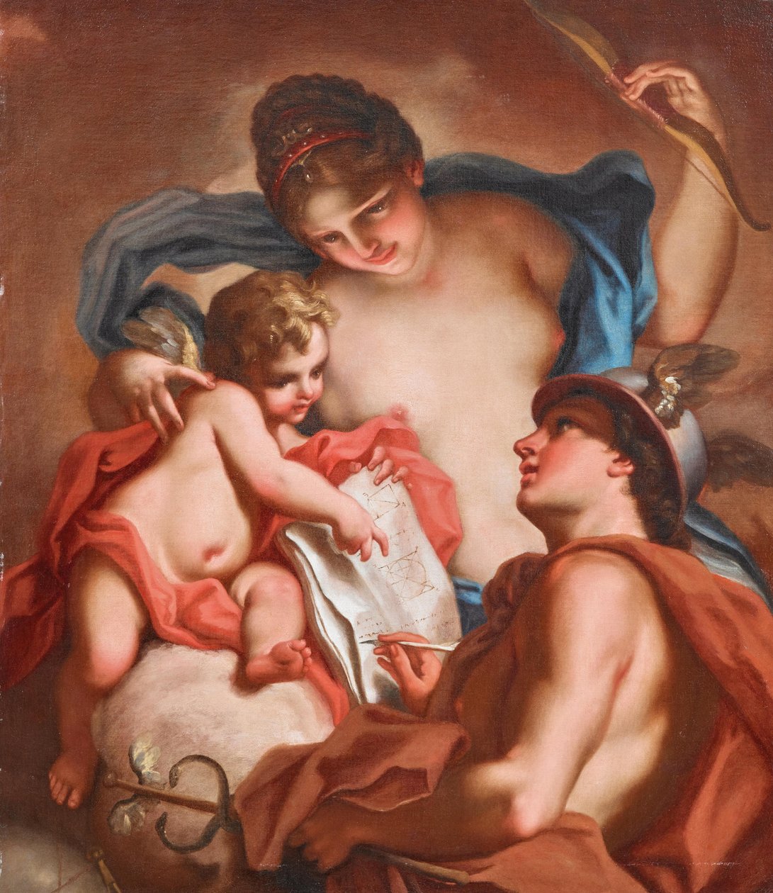 Venus, Mercurius en Cupido door Antonio Balestra