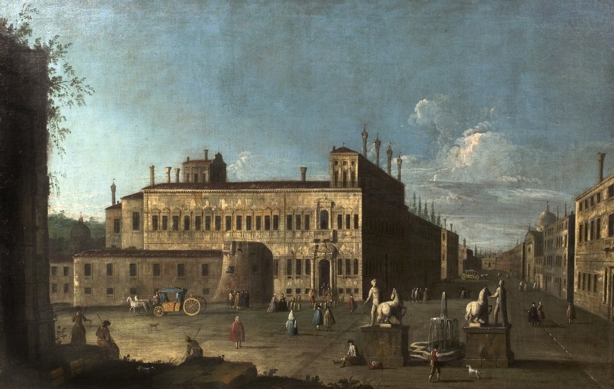 Piazza di Monte Cavallo, Rome, Italië door Giovanni Antonio Canal
