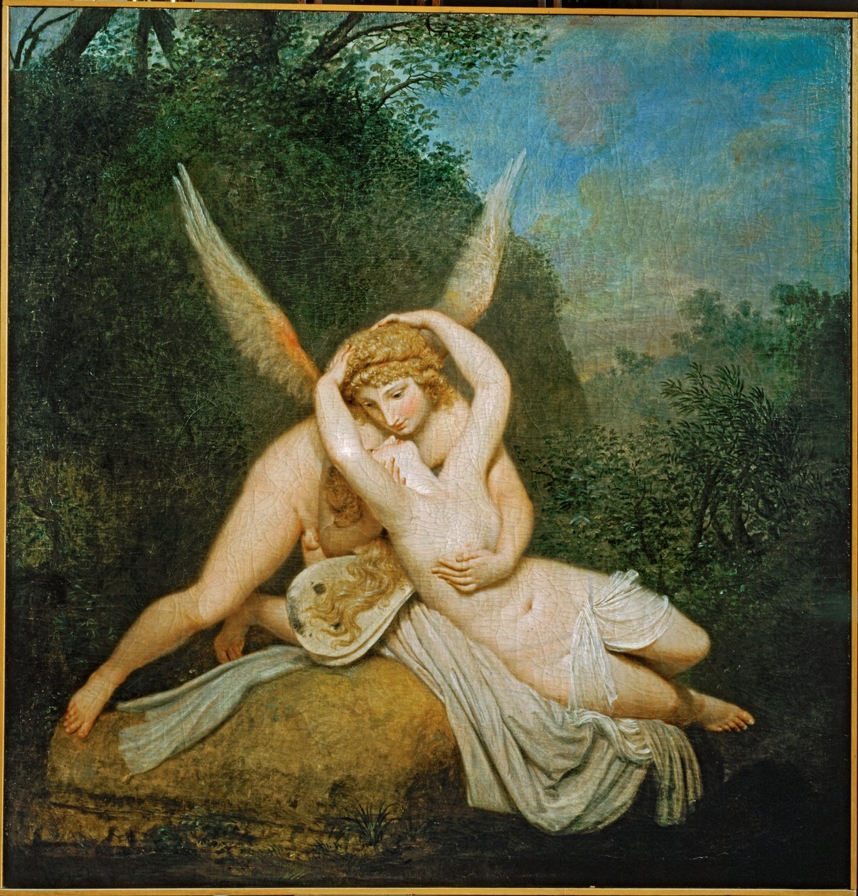 Amor en Psyche ... (schilderij op doek) door Antonio Canova