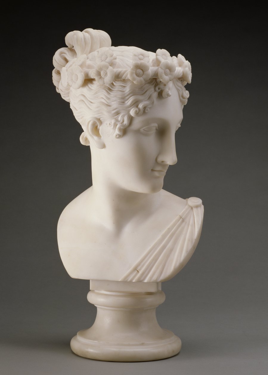 Hoofd van een Danseres, 1820 (marmer) door Antonio Canova