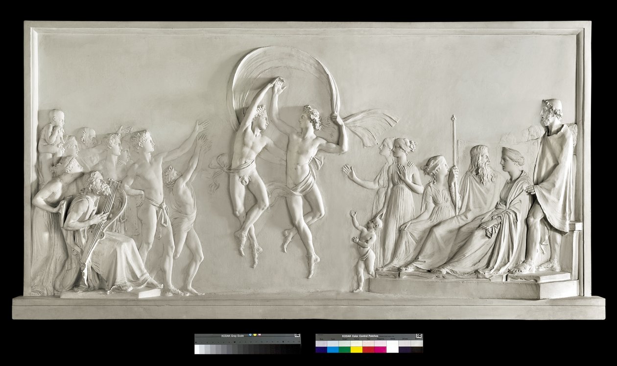 Zonen van Alcynous dansen (gips) door Antonio Canova
