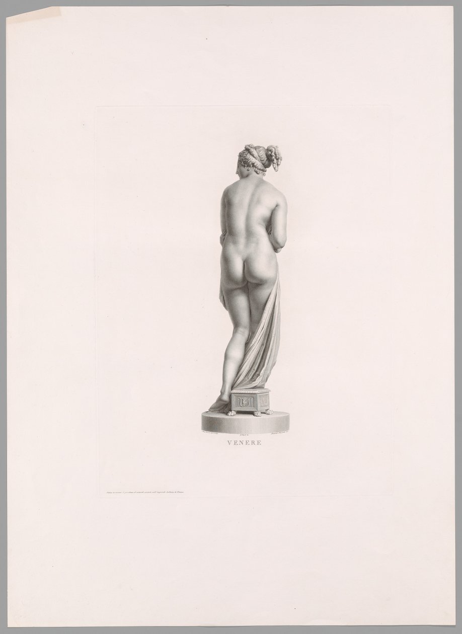 Venus, achteraanzicht, uit Oeuvre de Canova door Antonio Canova