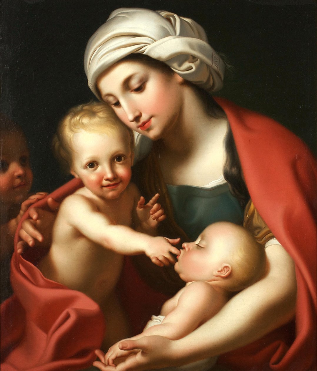 Caritas met drie kinderen door Antonio Cavalucci