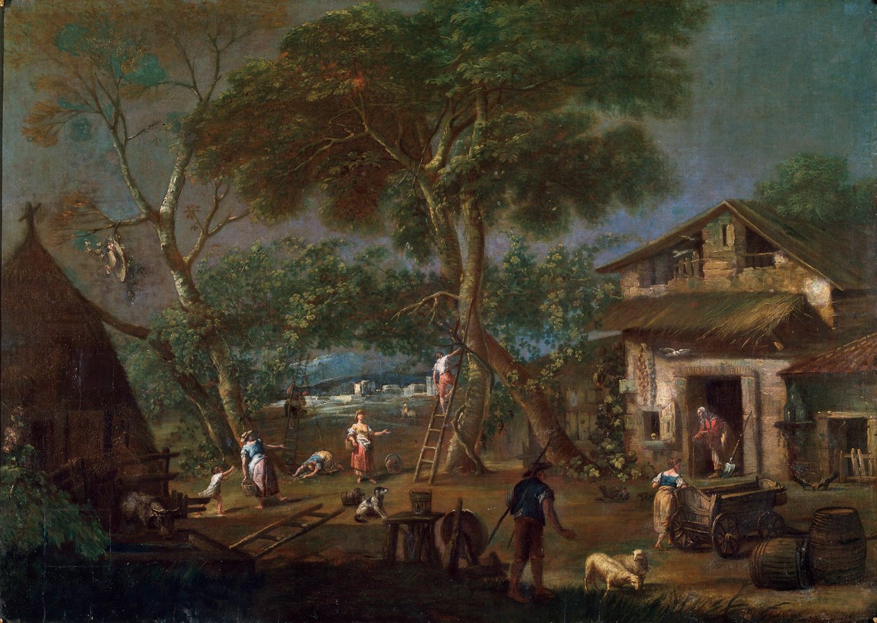 Italiaans Landschap, ca. 1750-1795 door Antonio Diziani