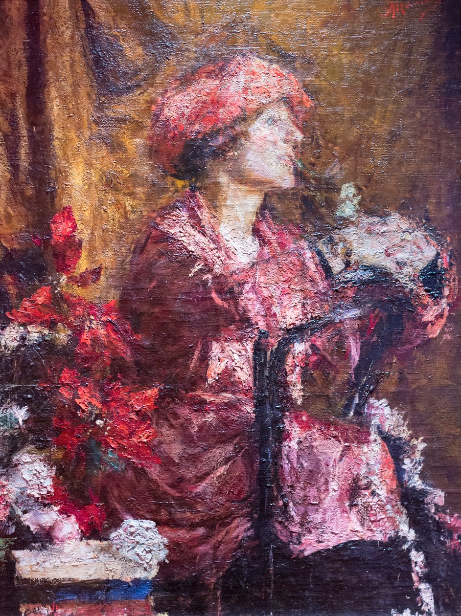 Enrica in paars door Antonio Mancini