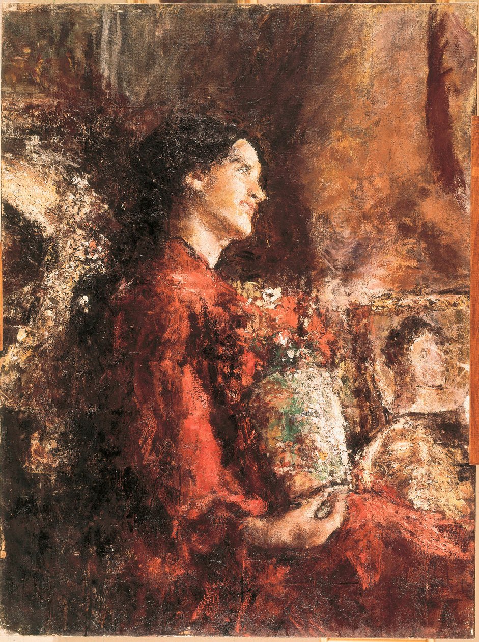 Lidia, eind 19e-begin 20e eeuw (olieverfschilderij) door Antonio Mancini