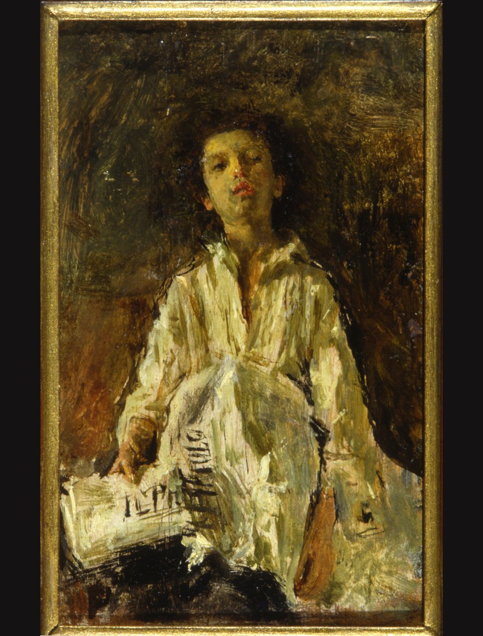 Krantjongen door Antonio Mancini