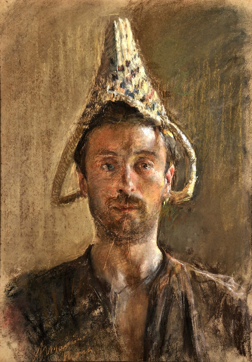 Zelfportret, 1880 door Antonio Mancini