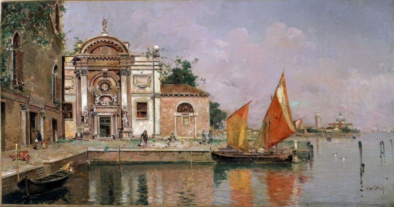 Uitzicht op Venetië door Antonio Maria de Reyna Manescau