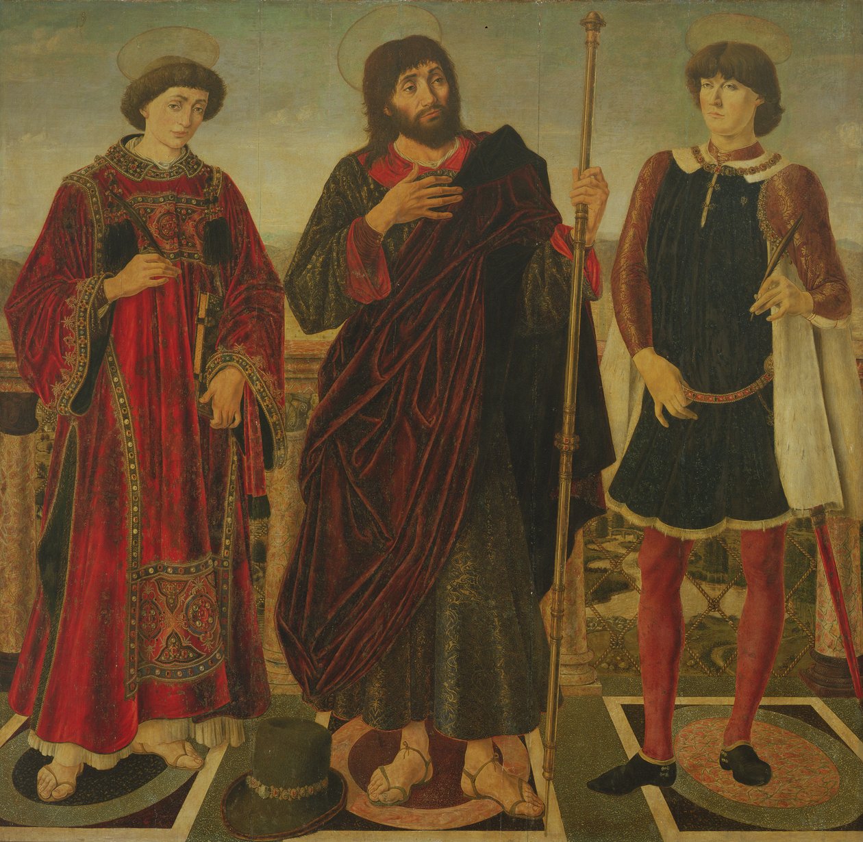 St. Vincent, Jacobus de Meerdere en Eustachius door Antonio Pollaiuolo