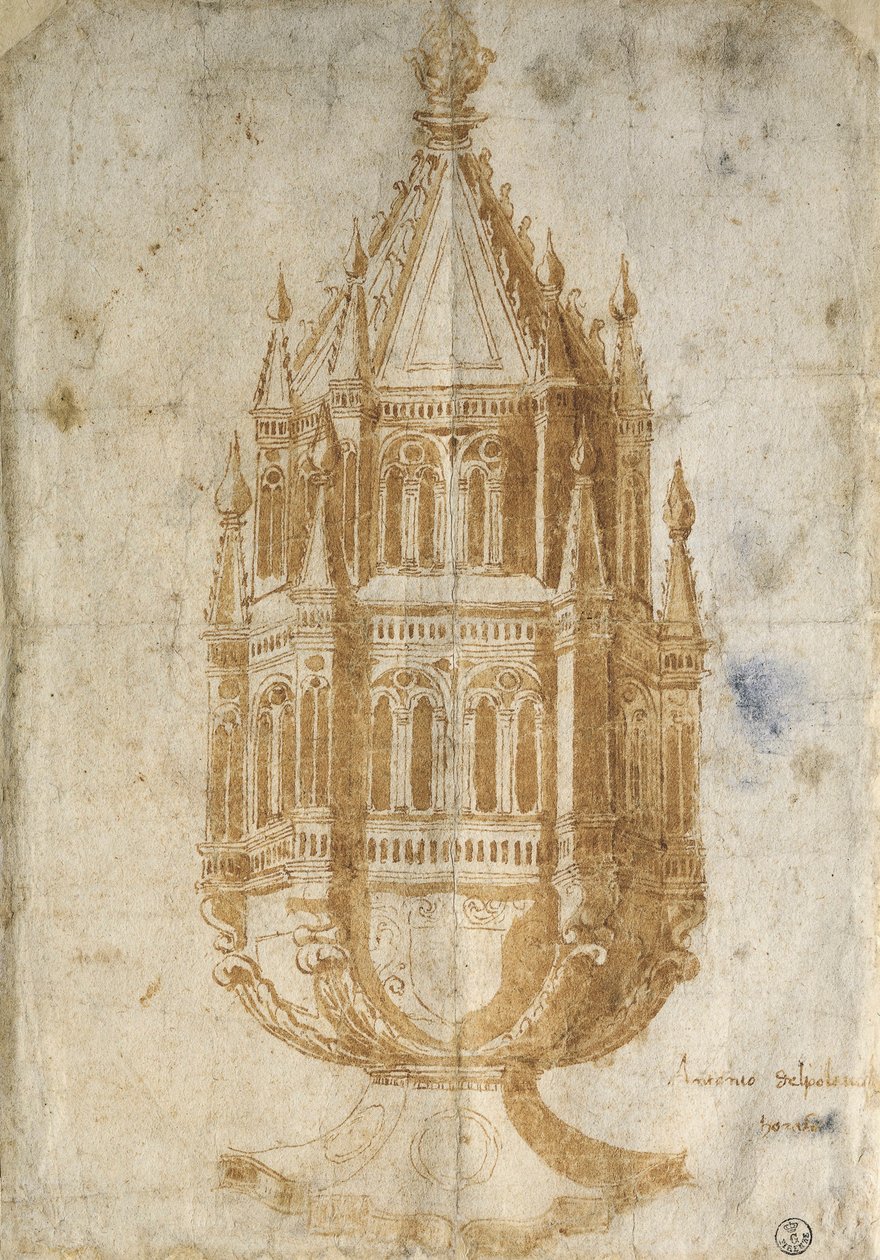 Wierookvat, tekening door Antonio Pollaiuolo