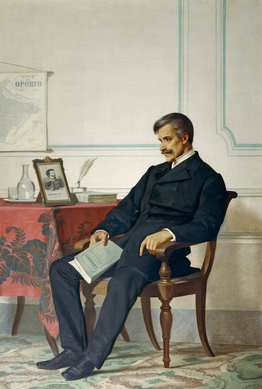 Koning Karel Albert in Porto (Turijn) door Antonio Puccinelli