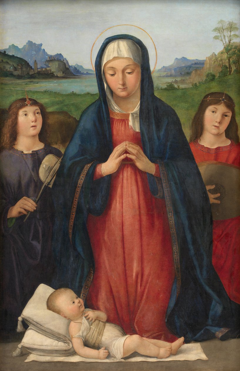 Het Christuskind aanbeden door Maria door Antonio Solario