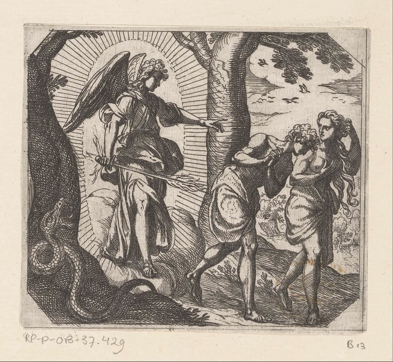 Verdrijving uit het Paradijs door Antonio Tempesta