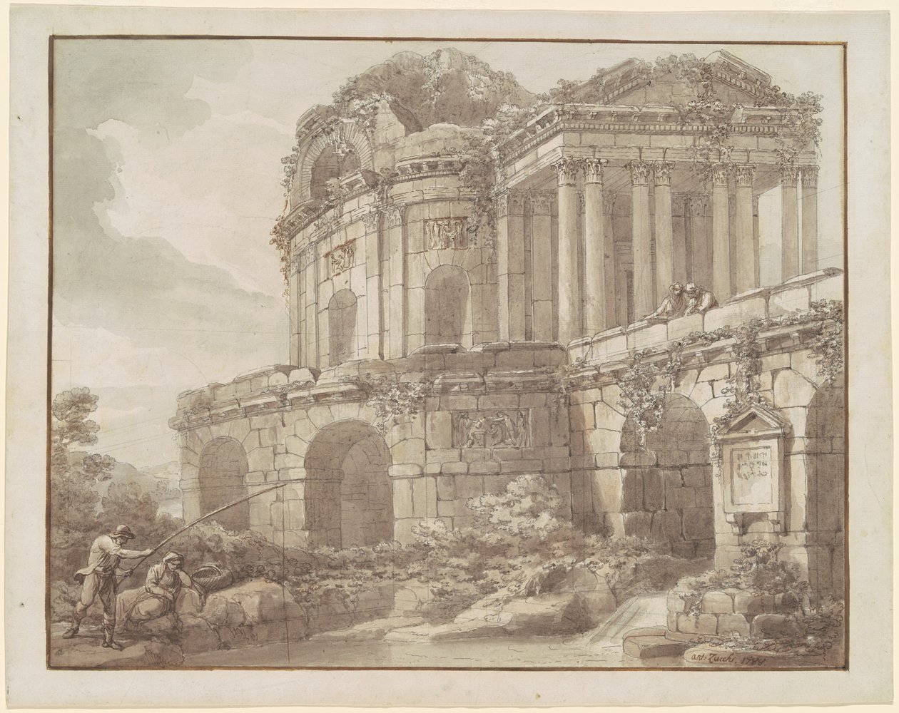 Een Romeinse Ruïne door Antonio Zucchi