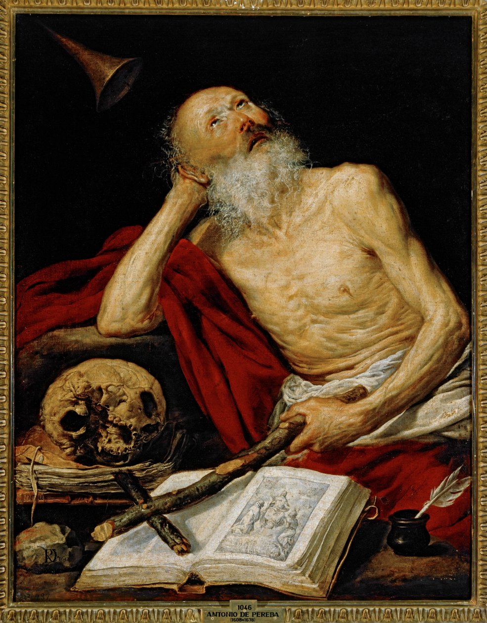 Heilige Hiëronymus ... (schilderij op doek) door Antonio de Pereda