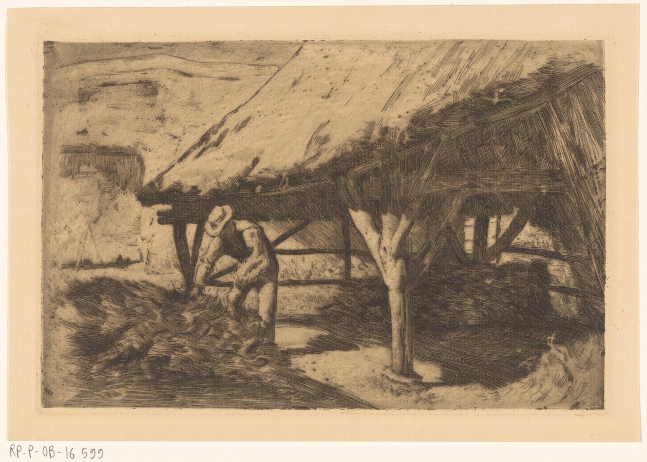 Boerderij met hooischuur door Antoon Derkinderen