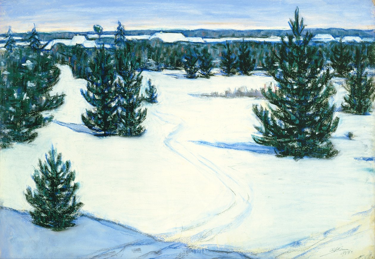 Winterlandschap, 1938 door Ants Laikmaa