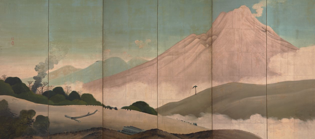 Mount Asama door Aodo Denzen