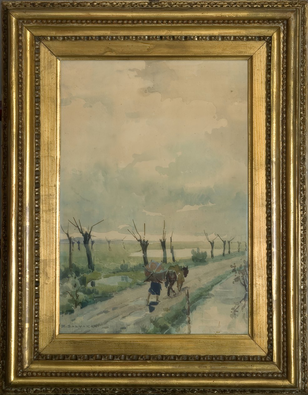 Landschap met mensen door Arcangelo Salvarani